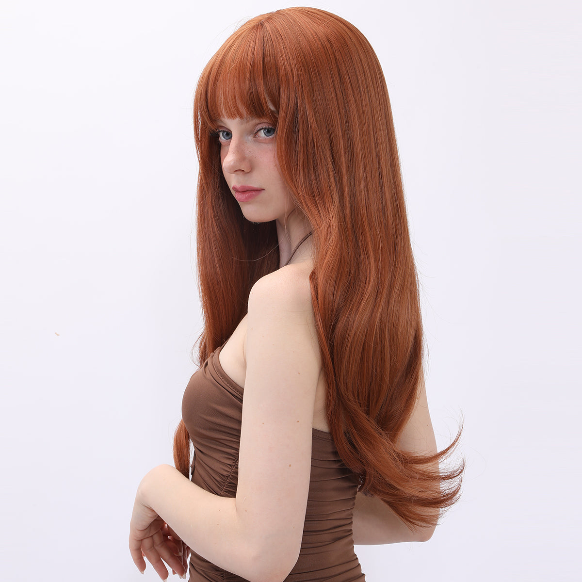 Kate | Orange | Curly Hair Wig | 28 inch | SM228 | Apn Popinrow