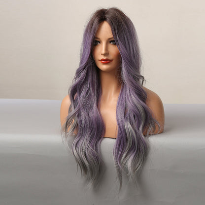 Color: purple gray gradient wig Style: body wave wig Length: 32 inch wig
