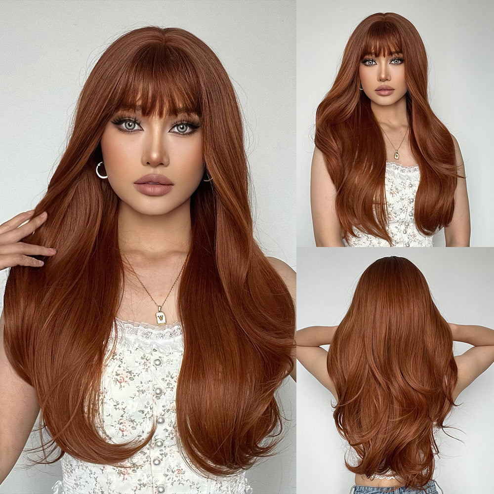 Kiara | Brown | Natural Buckle Long Straight Wig | 24 Inches | LC015 | Apn Popinrow