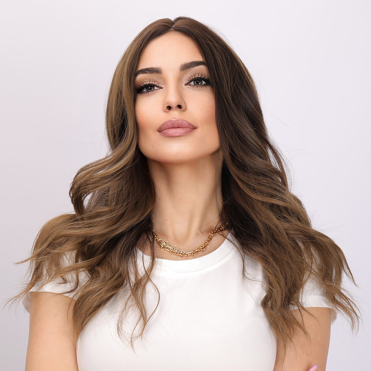 Kaia | Flaxen Brown Wig | Loose Wave Wig | 22 inch Wig | TM Pop