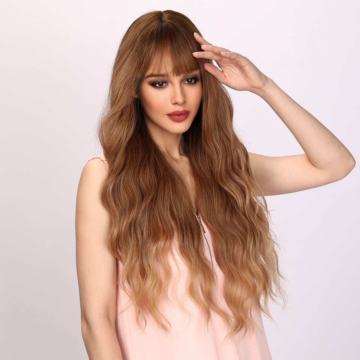 Zuri | Blonde and Orange Gradient Wig | Body Wave Wig | Curly Wig | 30 inch Wig | TM Pop