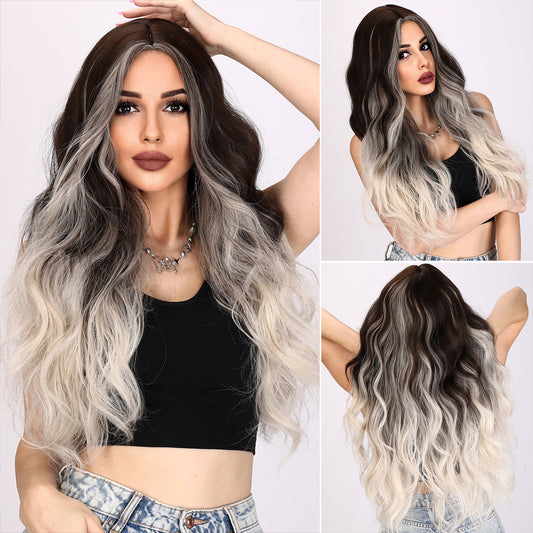 Gia | Dark Brown and Light Blonde Gradient Wig | Body Wave Wig | 30 inch Wig | TM Pop