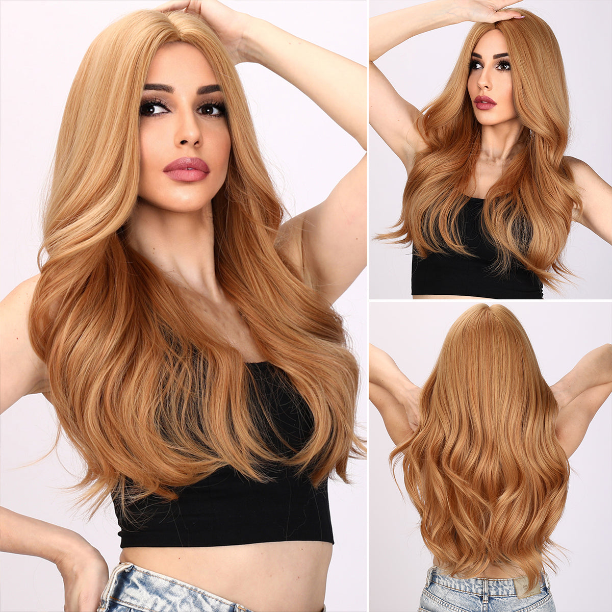 Catalina | Flaxen Brown Wig | Deep Wave Wig | 26 inch Wig | TM Pop