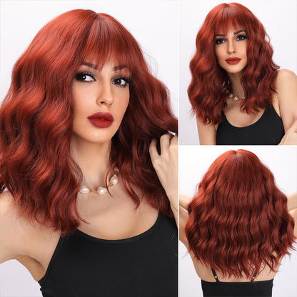 Sadie | Orange Wig | Short Curly Hair With Bangs | 14 inch Wig | TM Pop