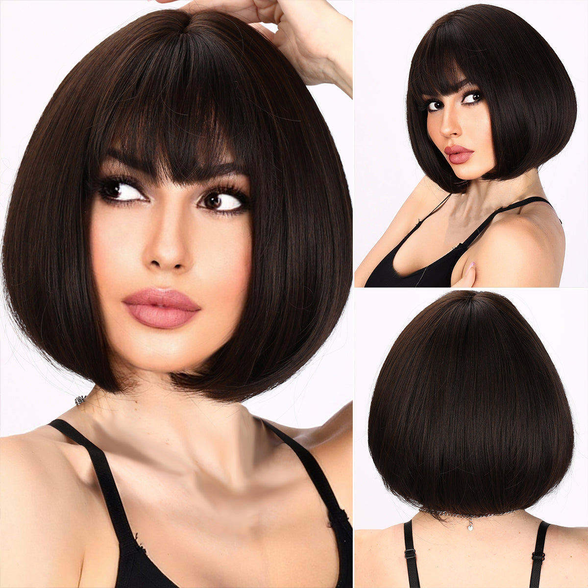 Kylie | Brown Wig | Straight Bob Wig | 12 inch Wig | TM Pop