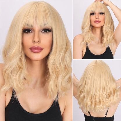 Brianna | Blonde Wig | Curly Bob Wig | 16 inch Wig | TM Pop