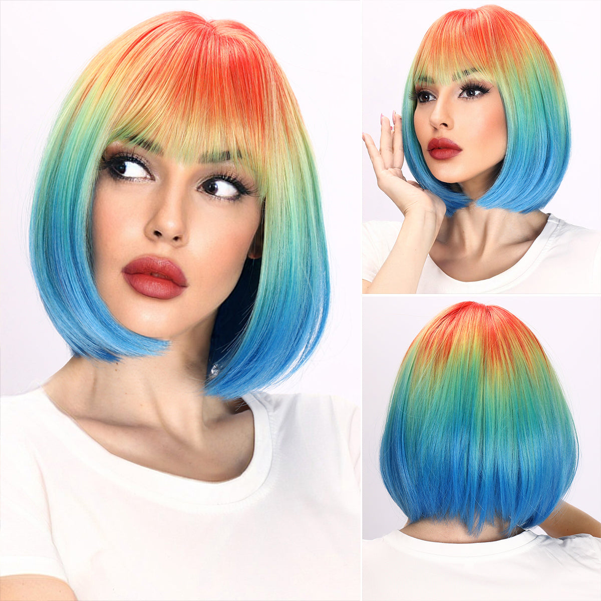Genesis | Rainbow Wig | Straight Bob Wig | 12 inch Wig | TM Pop