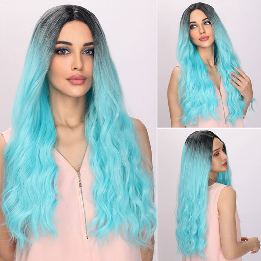 Karol G | Cosplay | Light Blue and Ombre Wig | Body Wave Wig | 26 inch Wig | TM Pop