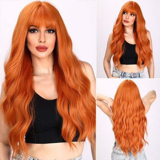 Alani | Orange Wig | Body Wave Wig | Curly Hair | 30 inch Wig | TM Pop