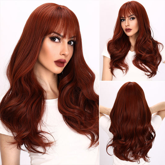 Sara | Wine Red Wig | Deep Wave Wig | 24 inch Wig | TM Pop