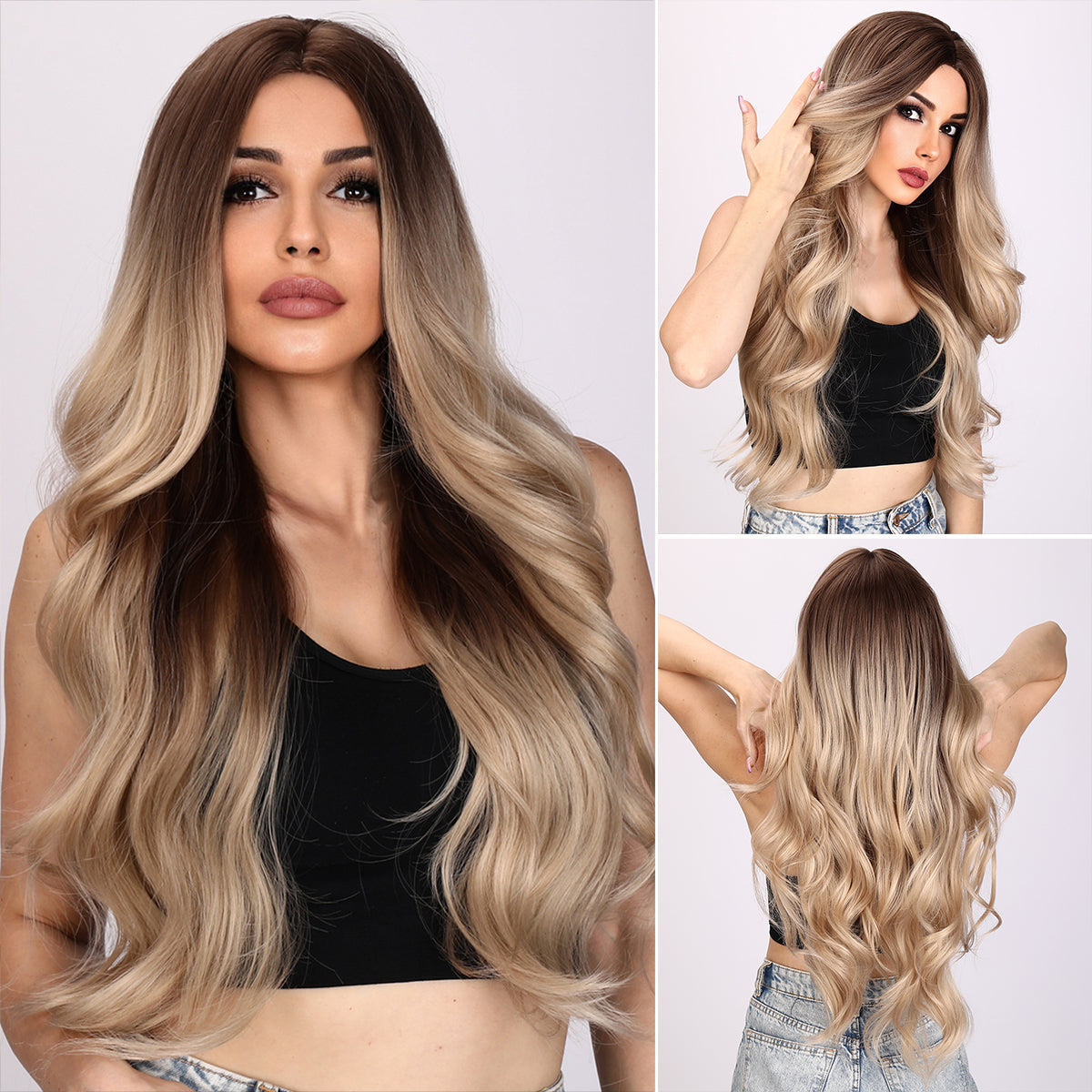 Georgia | Ombre and Brown Wig | Curly Hair Wig | 22 inch Wig | TM Pop
