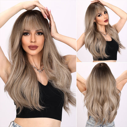 Lila |  Gray and Ombre Gradient Wig | Deep Wave Wig | Curly Wig | 26 inch Wig | TM Pop