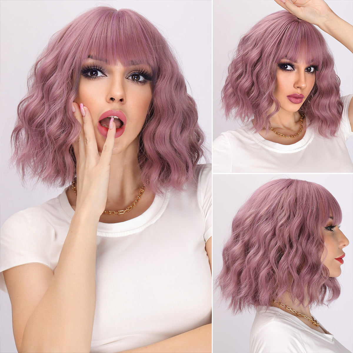 Valeria | Purple Wig | Straight Bob Wig | 14 inch Wig | TM Pop