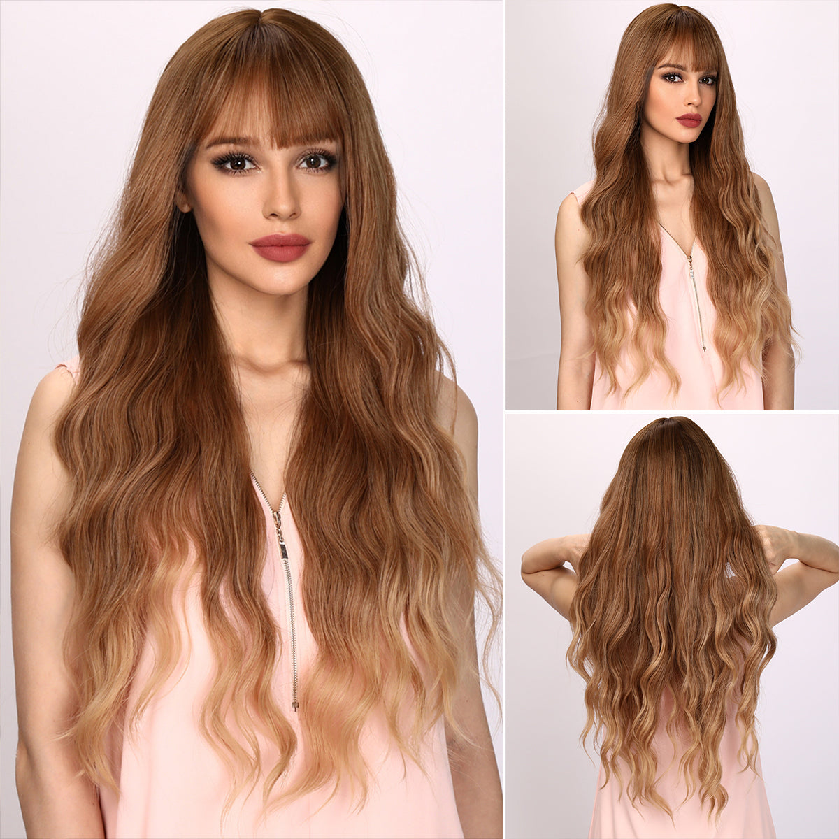 Zuri | Blonde and Orange Gradient Wig | Body Wave Wig | Curly Wig | 30 inch Wig | TM Pop