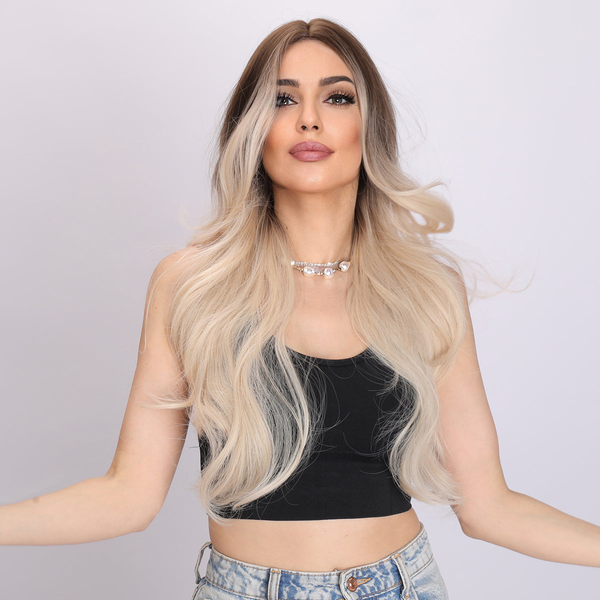 Khloe | Ombre Brown to Blonde Wig | Loose Wave Wig | 26 inch Wig | TM Pop