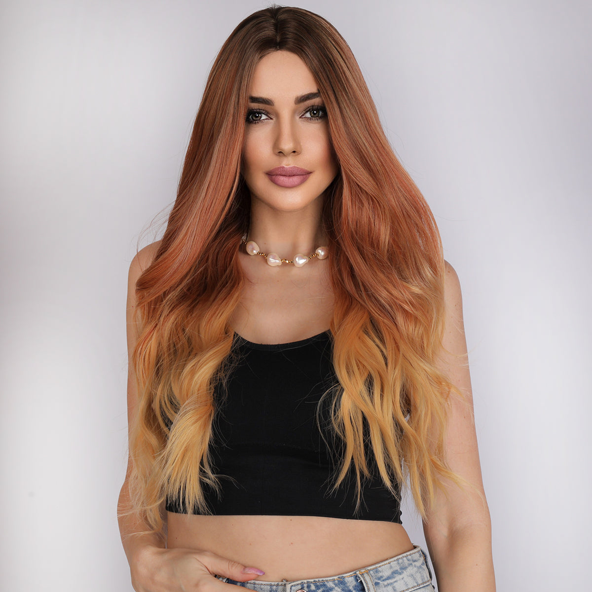 Kamila | Ombre Orange and Yellow Wig | Loose Wave Wig | 28 inch Wig | TM Pop