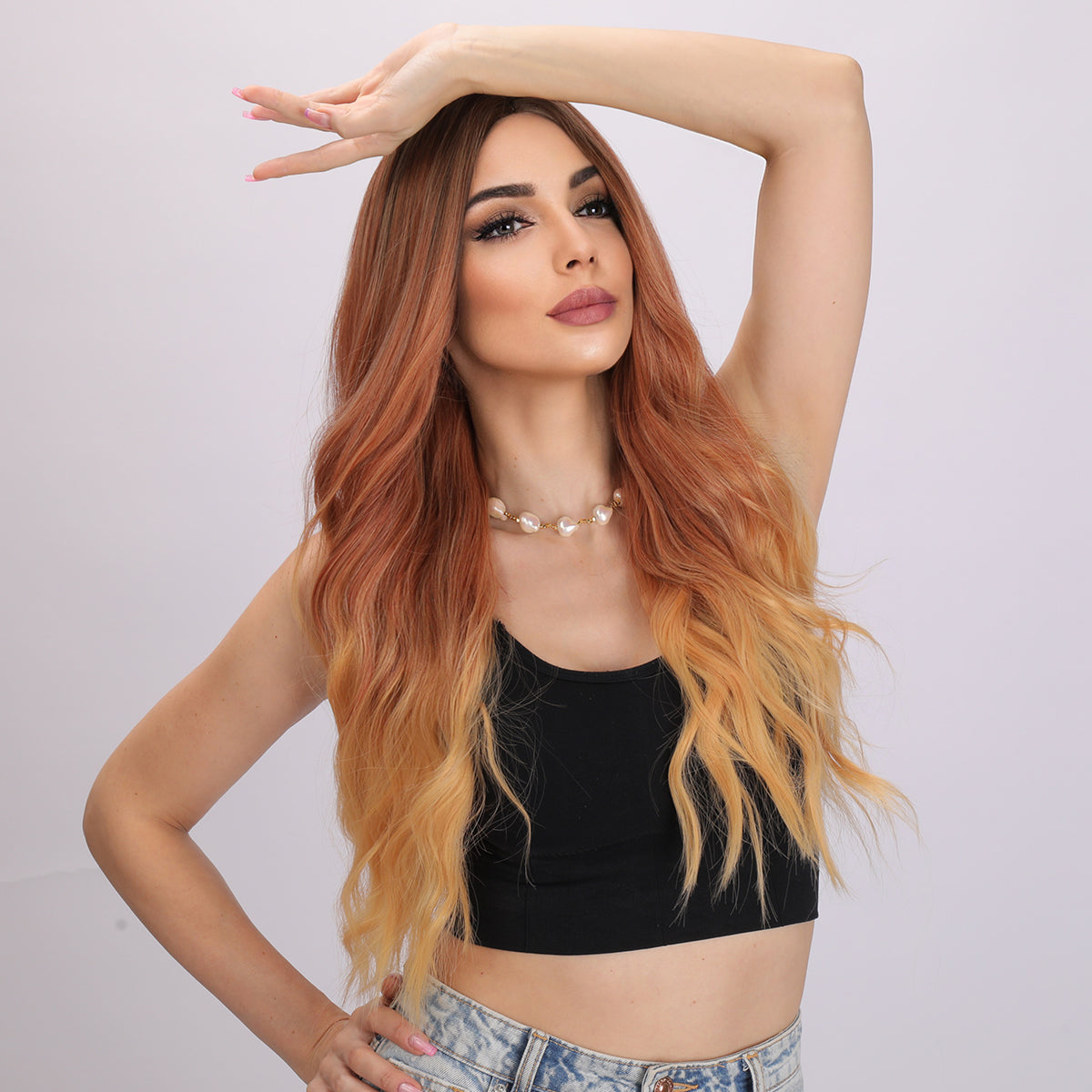 Kamila | Ombre Orange and Yellow Wig | Loose Wave Wig | 28 inch Wig | TM Pop