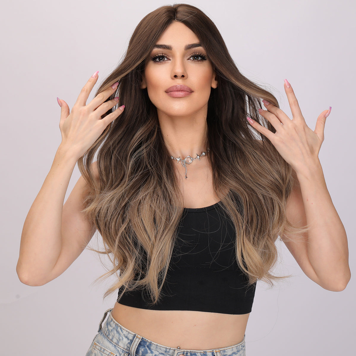 Ariel | Blonde and Ombre Wig | Deep Wave Wig | 26 inch Wig | TM Pop