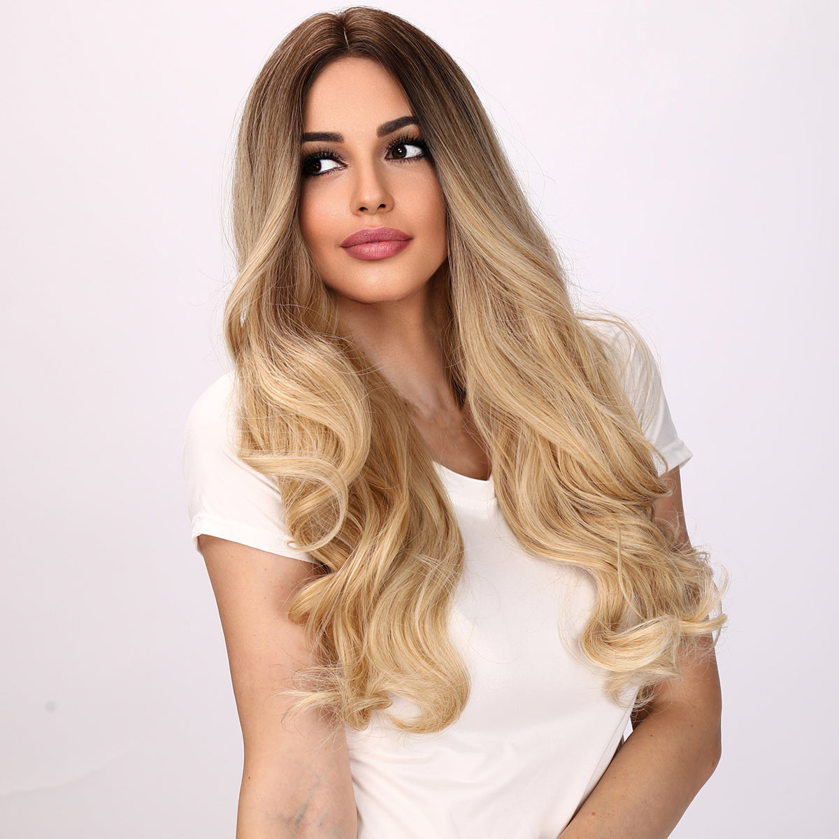 London | Ombre and Blonde Wig | Deep Wave Wig | 26 inch Wig | TM Pop