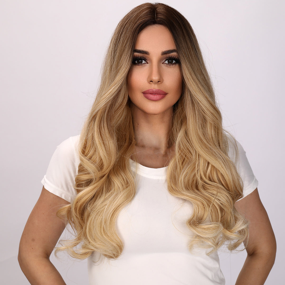 London | Ombre and Blonde Wig | Deep Wave Wig | 26 inch Wig | TM Pop