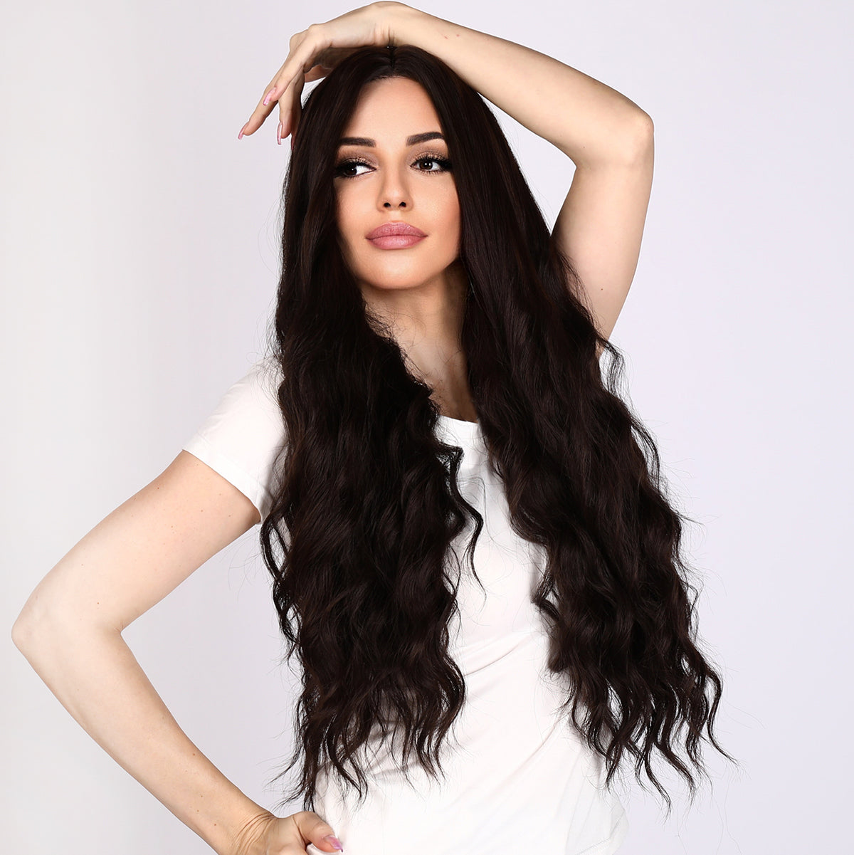 Lilly | Brown Wig | Body Wave Wig | Curly Wig | 32 inch Wig | TM Pop