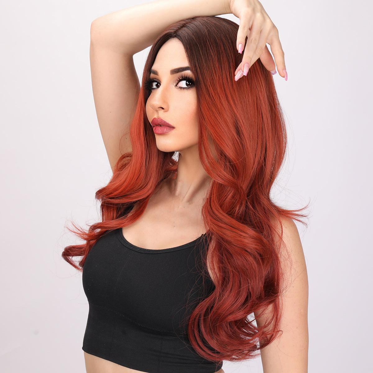 Ariella | Wine Red Gradient Wig | Loose Wave Wig | 26 inch Wig | TM Pop