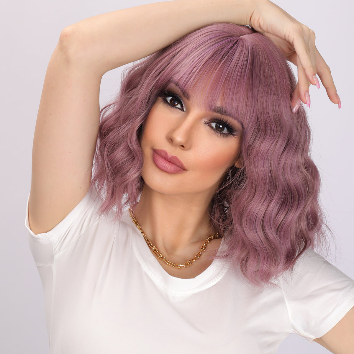 Valeria | Purple Wig | Straight Bob Wig | 14 inch Wig | TM Pop