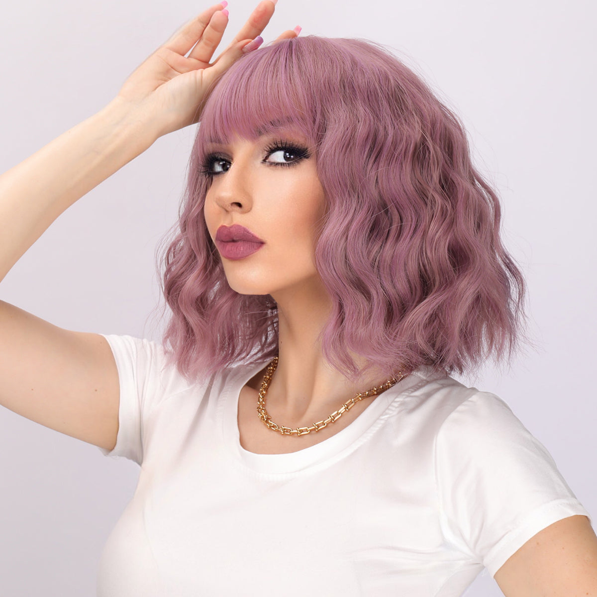 Valeria | Purple Wig | Straight Bob Wig | 14 inch Wig | TM Pop
