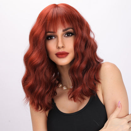 Sadie | Orange Wig | Short Curly Hair With Bangs | 14 inch Wig | TM Pop