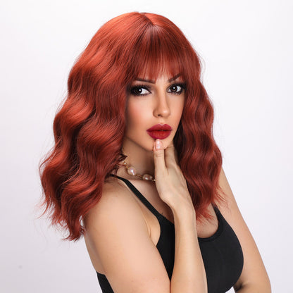 Sadie | Orange Wig | Short Curly Hair With Bangs | 14 inch Wig | TM Pop