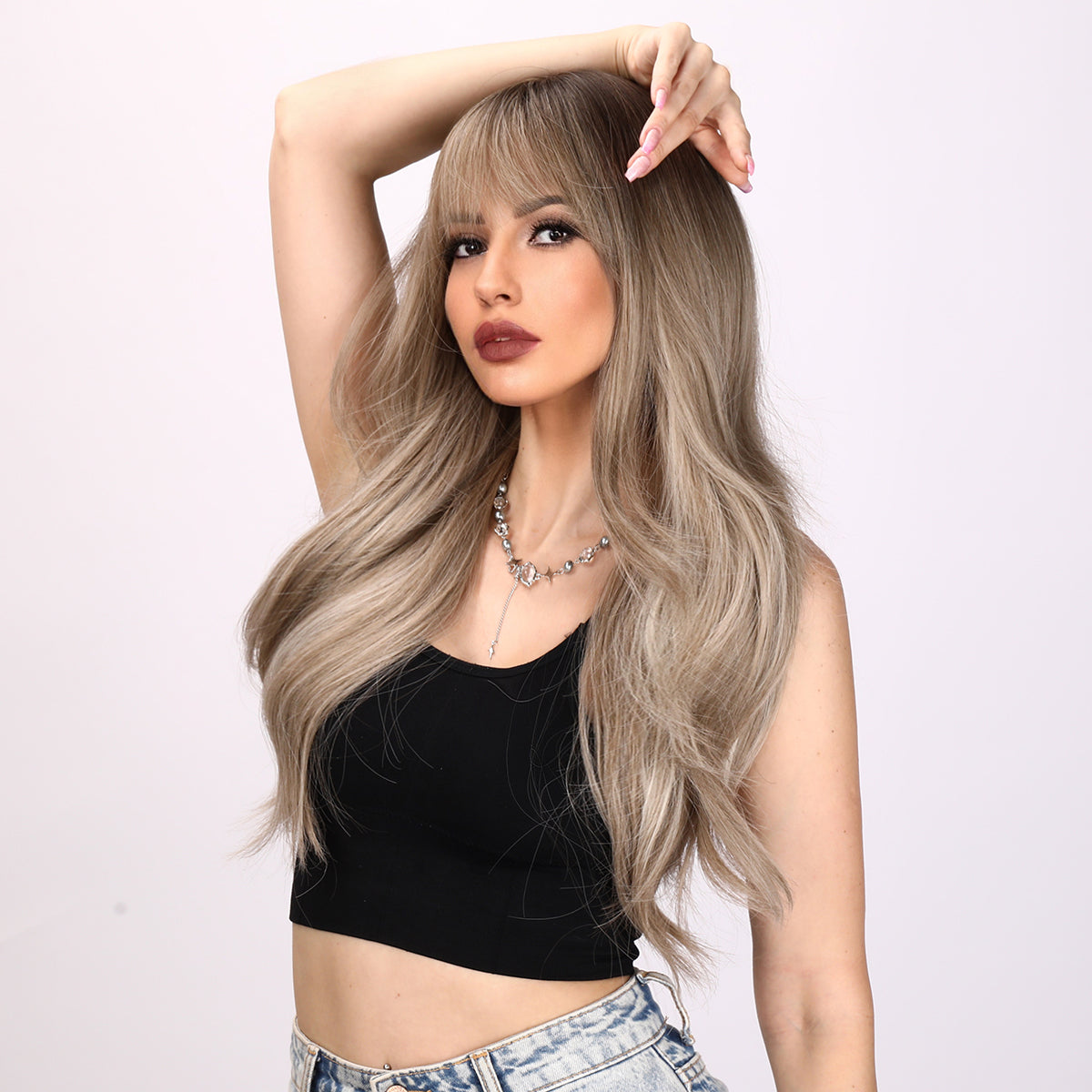 Lila |  Gray and Ombre Gradient Wig | Deep Wave Wig | Curly Wig | 26 inch Wig | TM Pop