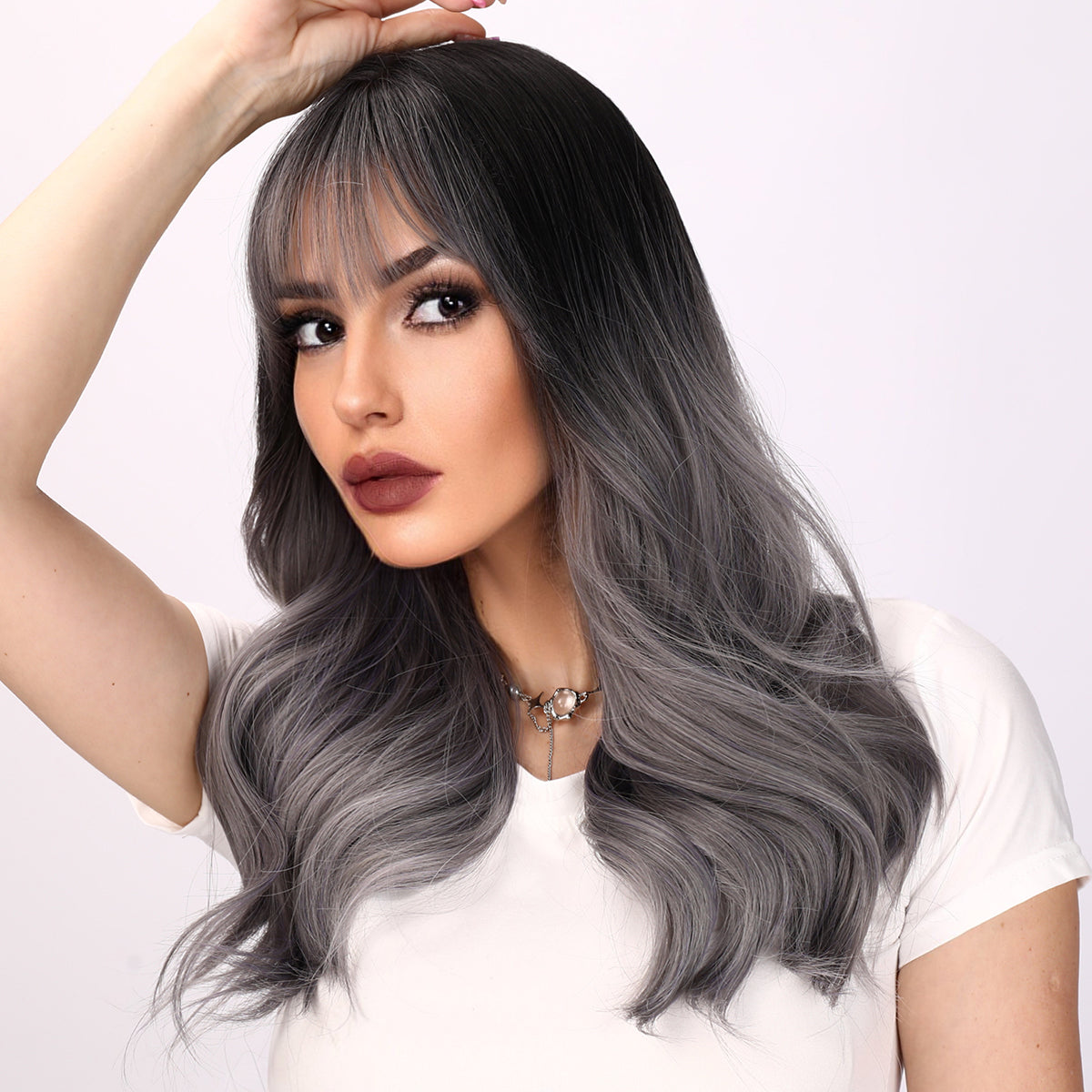 Londyn | Gray Gradient Wig | Deep Wave Wig | Curly Wig | 22 inch Wig | TM Pop