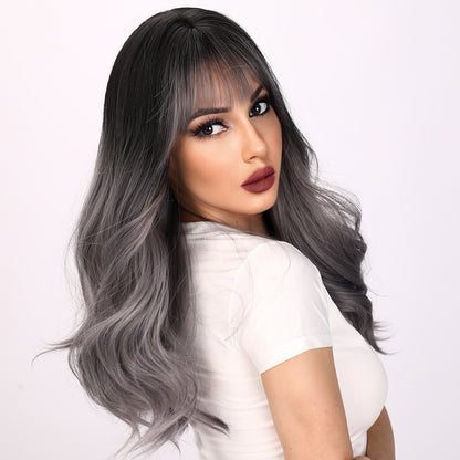 Londyn | Gray Gradient Wig | Deep Wave Wig | Curly Wig | 22 inch Wig | TM Pop