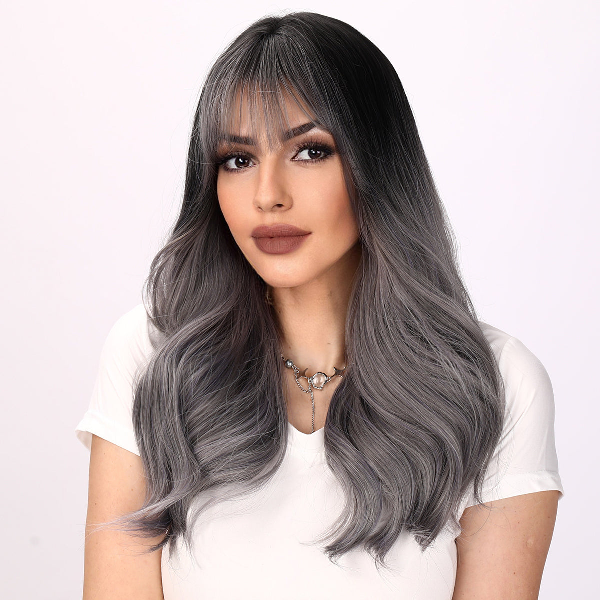 Londyn | Gray Gradient Wig | Deep Wave Wig | Curly Wig | 22 inch Wig | TM Pop