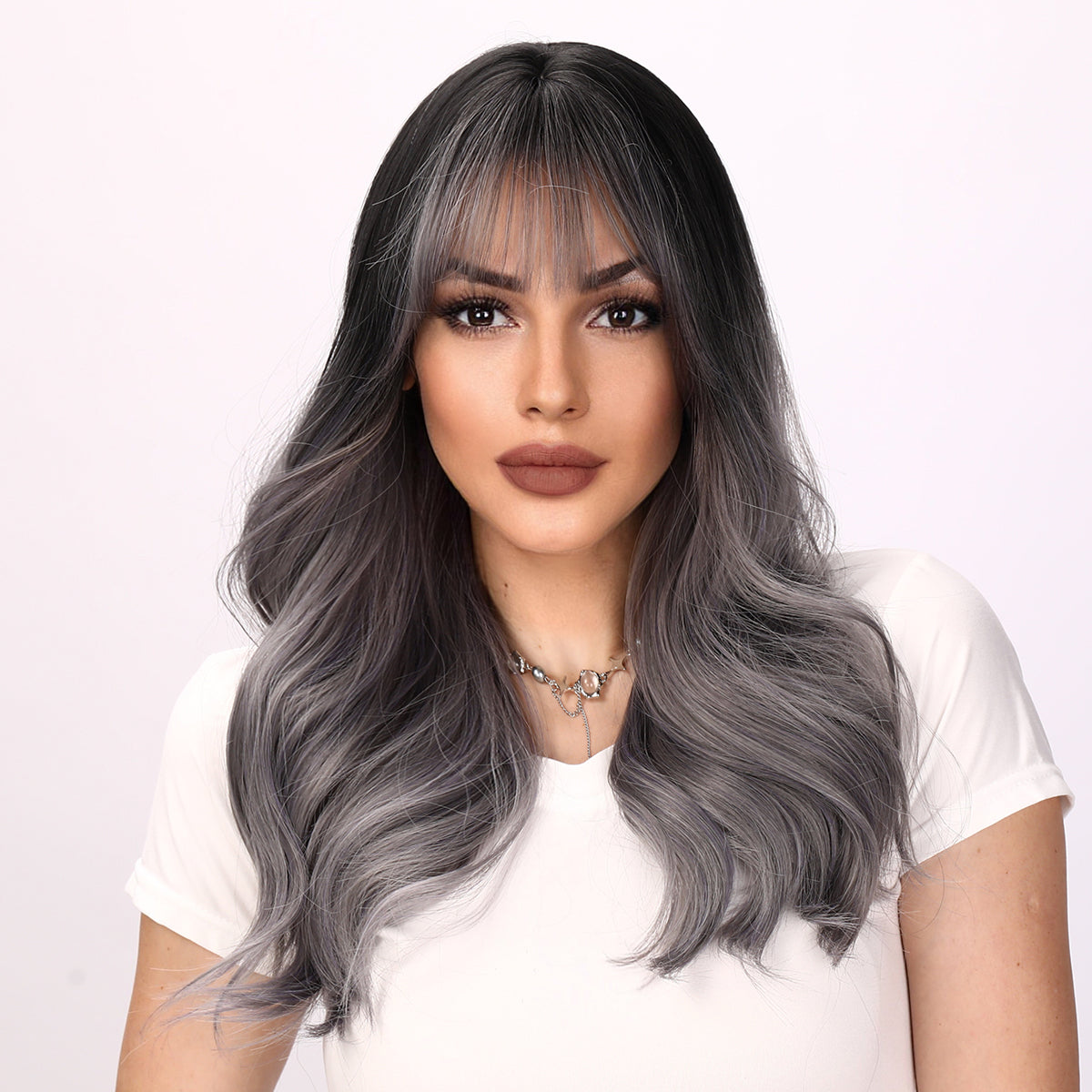 Londyn | Gray Gradient Wig | Deep Wave Wig | Curly Wig | 22 inch Wig | TM Pop