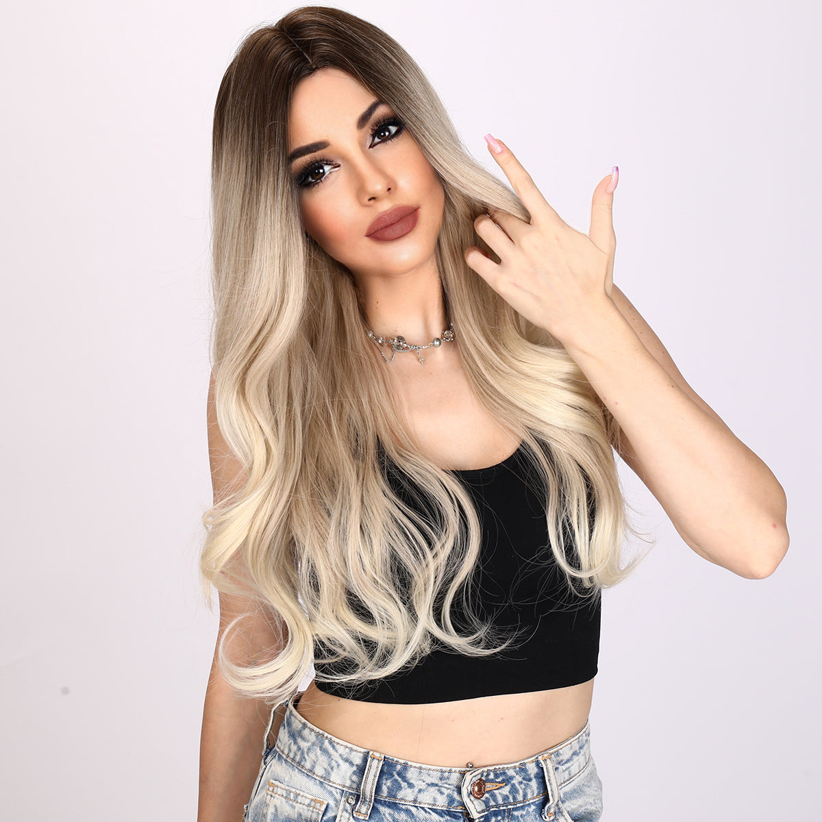 Alana | Blonde Gradient Wig | Loose Wave Wig | 26 inch Wig | TM Pop