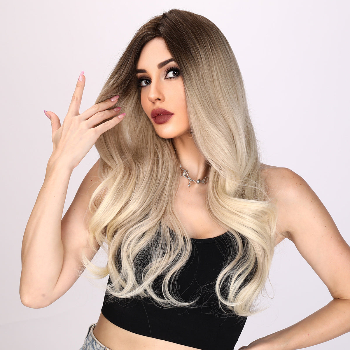 Alana | Blonde Gradient Wig | Loose Wave Wig | 26 inch Wig | TM Pop