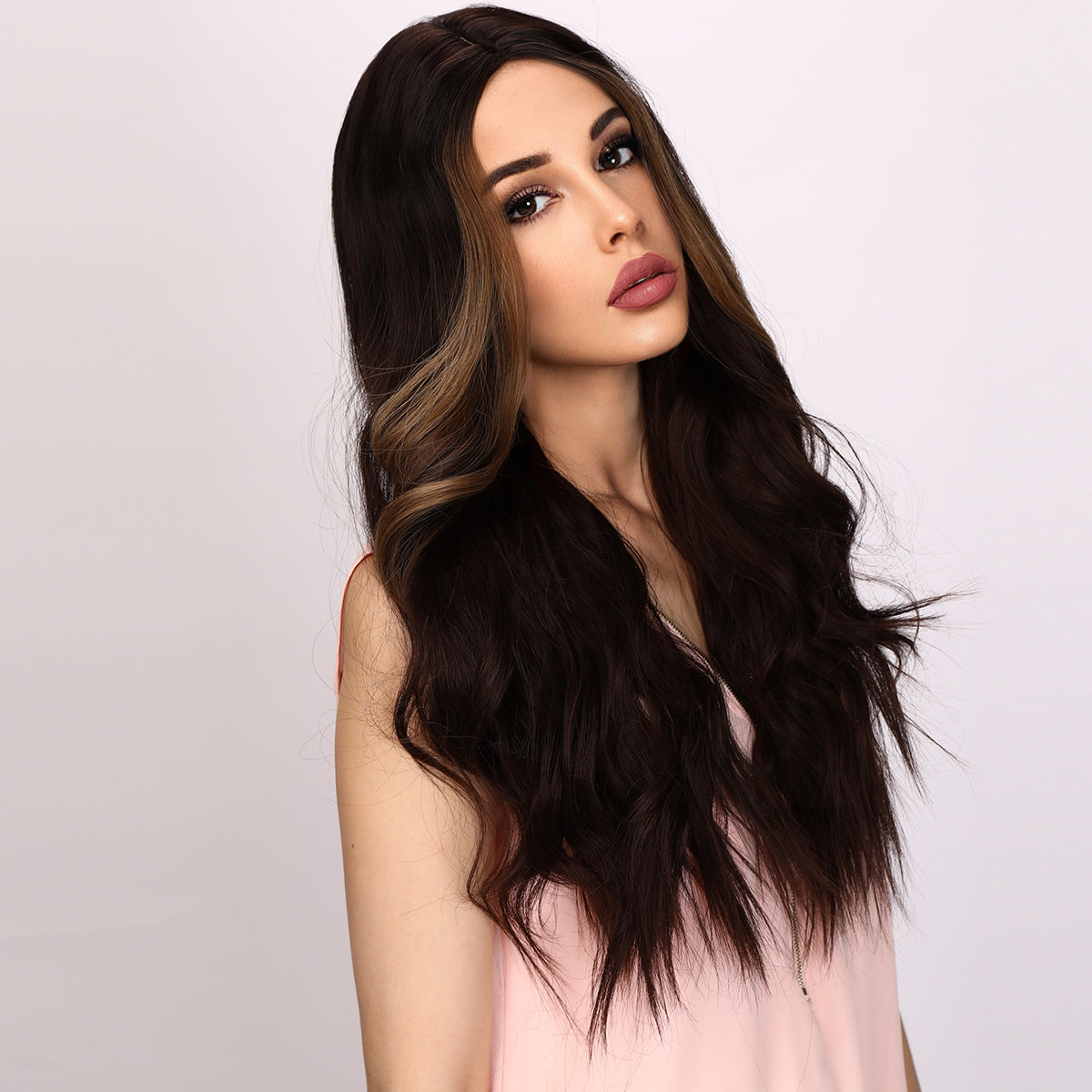 Kaylee | Golden Dragon Beard Brown Wig | Body Wave Wig | 28 Inch Wig | TM Pop