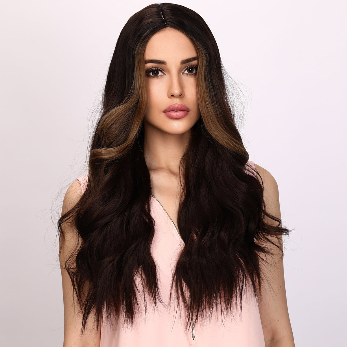 Kaylee | Golden Dragon Beard Brown Wig | Body Wave Wig | 28 Inch Wig | TM Pop