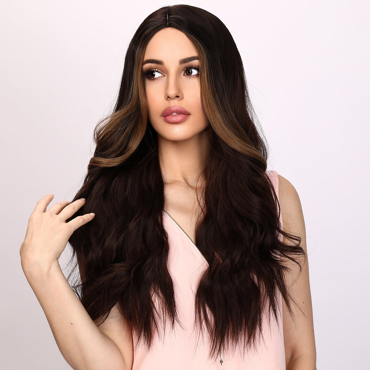 Kaylee | Golden Dragon Beard Brown Wig | Body Wave Wig | 28 Inch Wig | TM Pop
