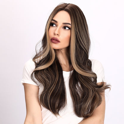 Phoebe | Brown and Black Mix Wig | Curly Wig | Deep Wave Wig | 26 Inch Wig | TM Pop