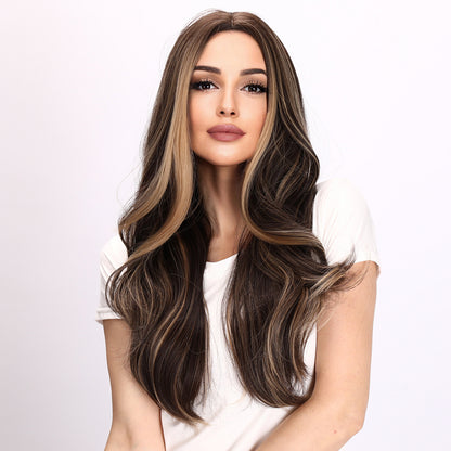 Phoebe | Brown and Black Mix Wig | Curly Wig | Deep Wave Wig | 26 Inch Wig | TM Pop
