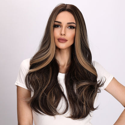 Phoebe | Brown and Black Mix Wig | Curly Wig | Deep Wave Wig | 26 Inch Wig | TM Pop