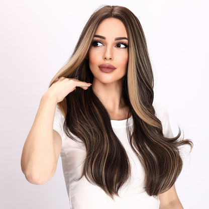 Phoebe | Brown and Black Mix Wig | Curly Wig | Deep Wave Wig | 26 Inch Wig | TM Pop