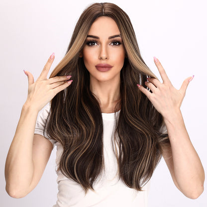 Phoebe | Brown and Black Mix Wig | Curly Wig | Deep Wave Wig | 26 Inch Wig | TM Pop