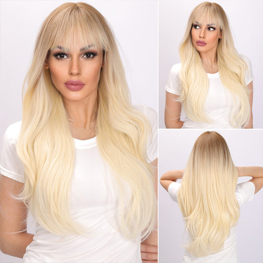 Amaya | Blonde and Ombre Gradient Wig | Micro Curly Wig | 26 inch Wig | TM Pop