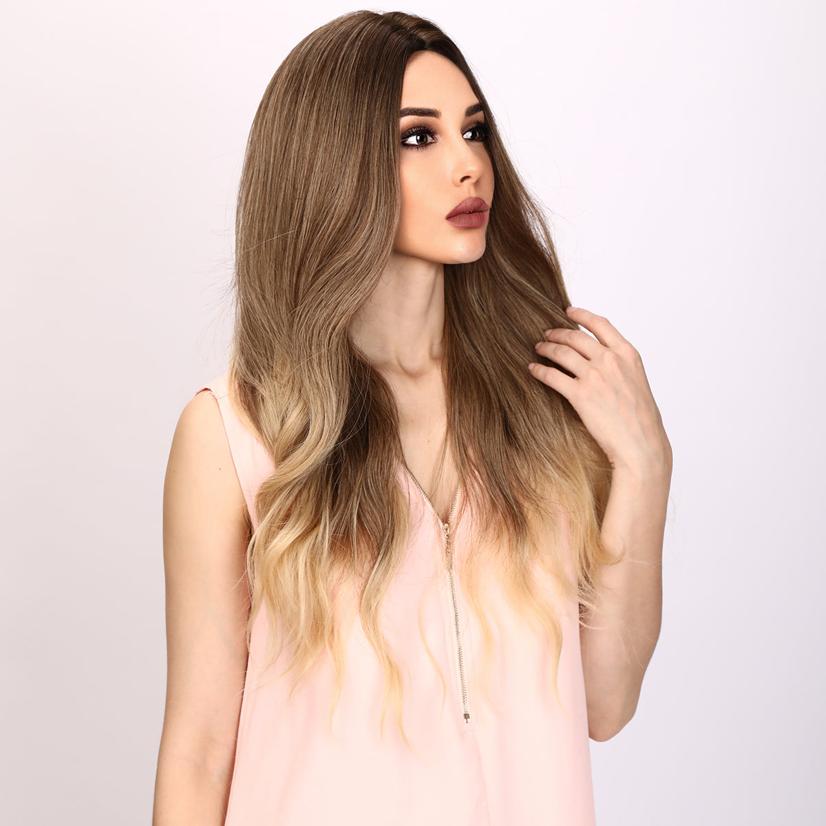 Finley | Brown and Ombre Wig | Loose Wave Wig | 28 inch Wig | TM Pop