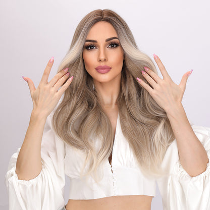 Marley | Blonde and White Gradient Wig | Deep Wave Wig | 26 inch Wig | TM Pop