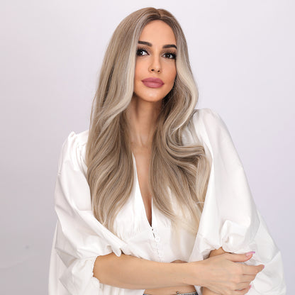 Marley | Blonde and White Gradient Wig | Deep Wave Wig | 26 inch Wig | TM Pop