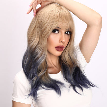 Cataleya | Dark Blue dyed Blonde Wig | | Body Wave Wig | 30 inch Wig | TM Pop